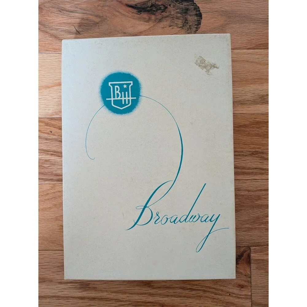 Vintage Broadway Hosiery Nylons 1950s NIB NOS 4 Pair Brown Seamless 10.5 Thigh